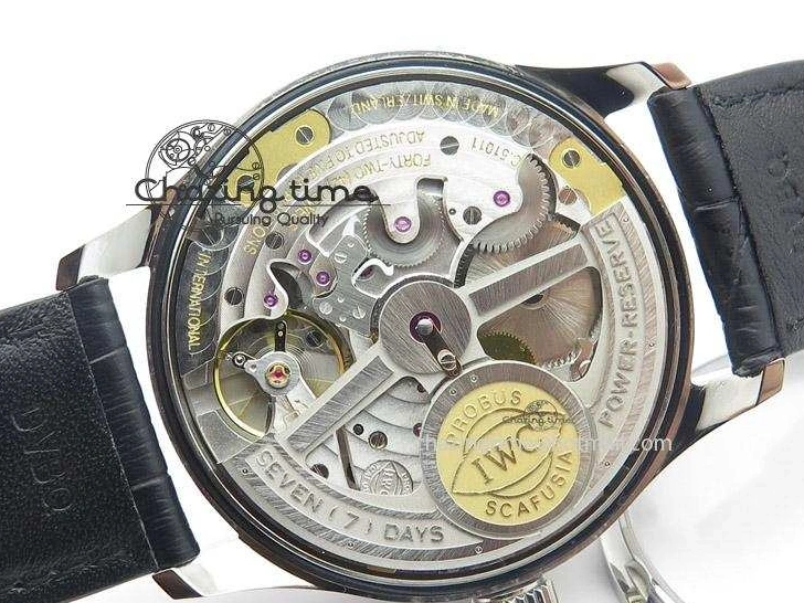 MIROTIME 0416 Breathable Portuguese Real PR IW500127 ZF 1:1 Best Edition Gray Red Dial On Black Leather Strap A 7332